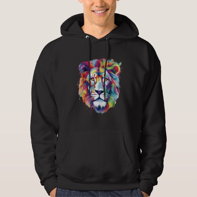 Sudadera Cool Lion Head with Bright Colorful (Anverso)