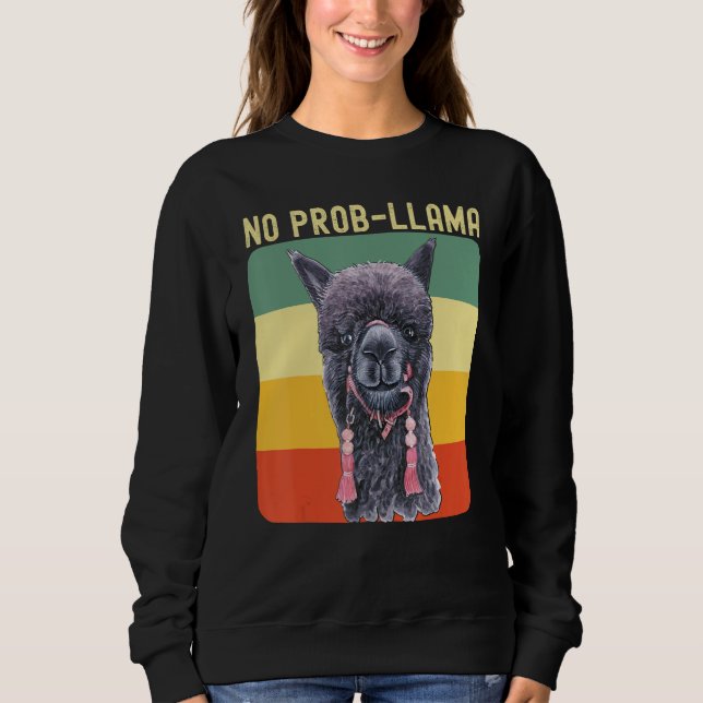 Sudadera Cool Llama For Men Women No Prob Llama Alpaca Farm (Anverso)