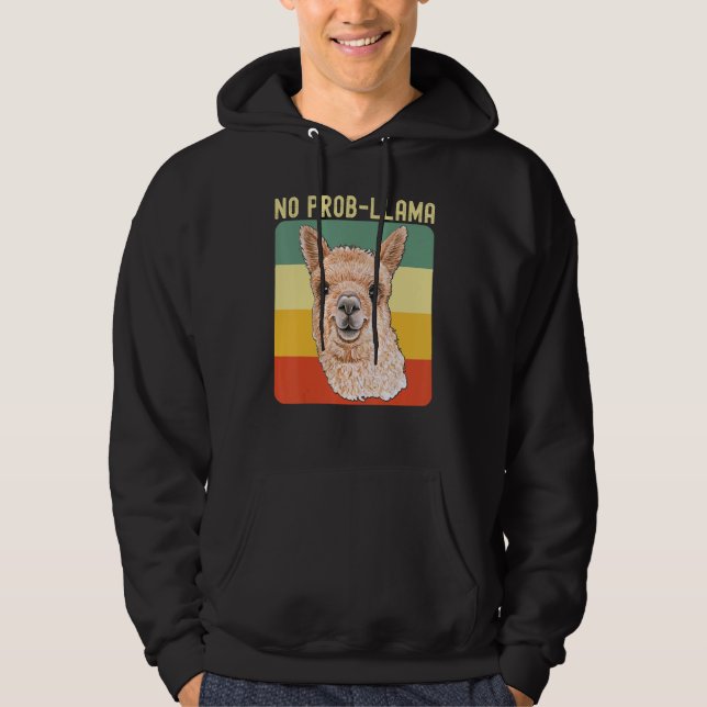 Sudadera Cool Llama For Men Women No Prob Llama Alpaca Farm (Anverso)
