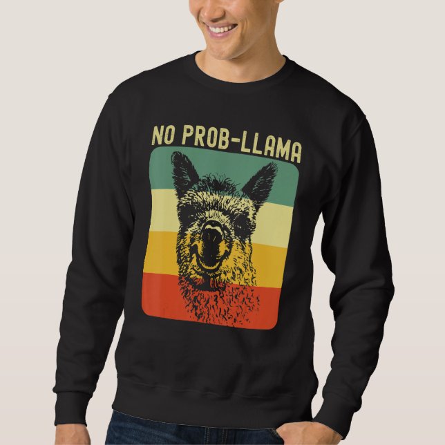 Sudadera Cool Llama For Men Women No Prob Llama Alpaca Farm (Anverso)