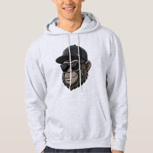 Sudadera Cool Monkey with Sunglasses and Cap Graphi