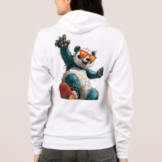 Sudadera Cool Panda on Colourful Skateboard with Sunglasses