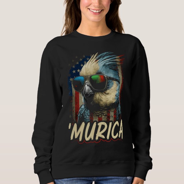 Sudadera Cool Patriotic Cockatiel Bird Murica 4th of July C (Anverso)