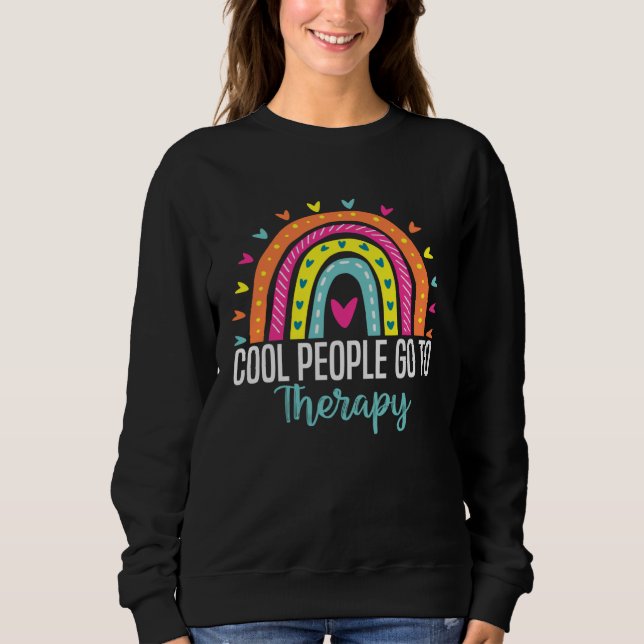 Sudadera Cool People Go To Therapy Awareness Mental Health  (Anverso)
