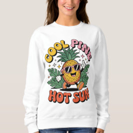 Sudadera Cool Pine Hot Sun Retro Pineapple Summer Vibes
