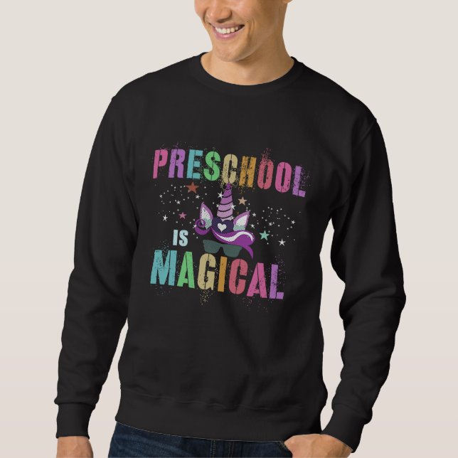 Sudadera Cool PRESCHOOL IS MAGICAL PreK I'm Unicorn Teacher (Anverso)