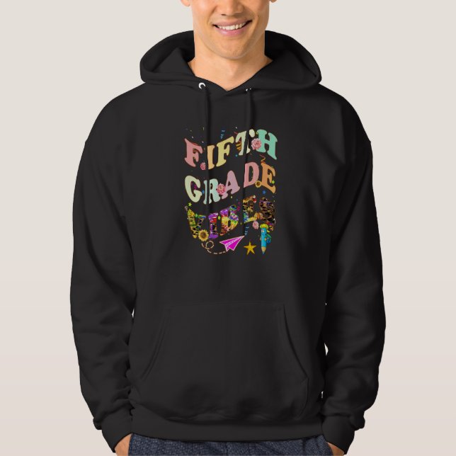 Sudadera Cool Profesor De Esl Vibraciones De Quinto Grado P (Anverso)