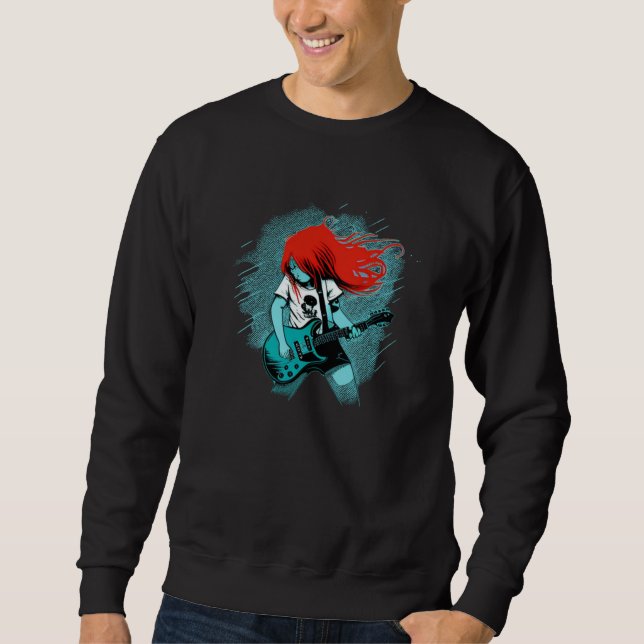 Sudadera Cool red haired Rock n Roll Girl (Anverso)