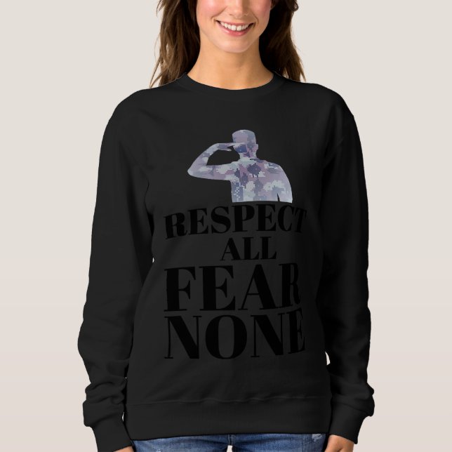 Sudadera Cool Respect All Fear None Military Paratroopers (Anverso)