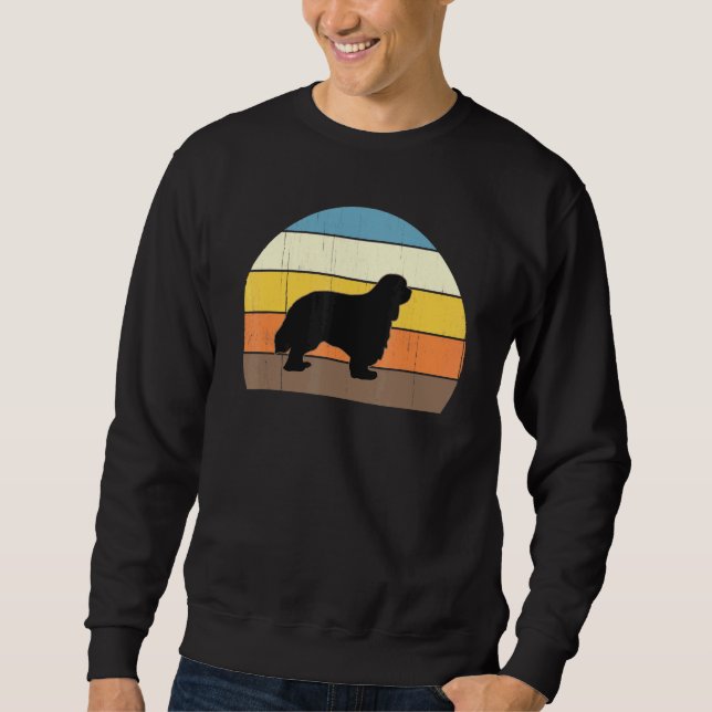 Sudadera Cool Retro Atardecer Cavalier King Charles Spaniel (Anverso)