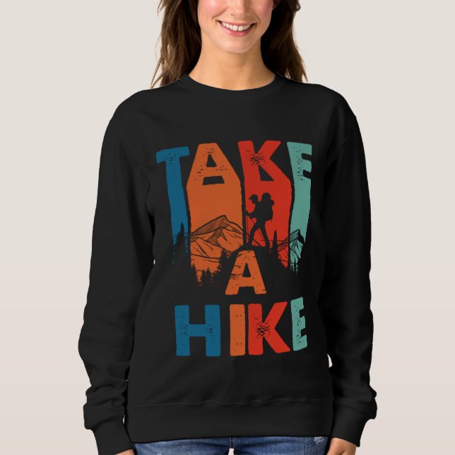 Sudadera Cool Retro Take A Hike Mountain Climber Hiking Tra (Anverso)