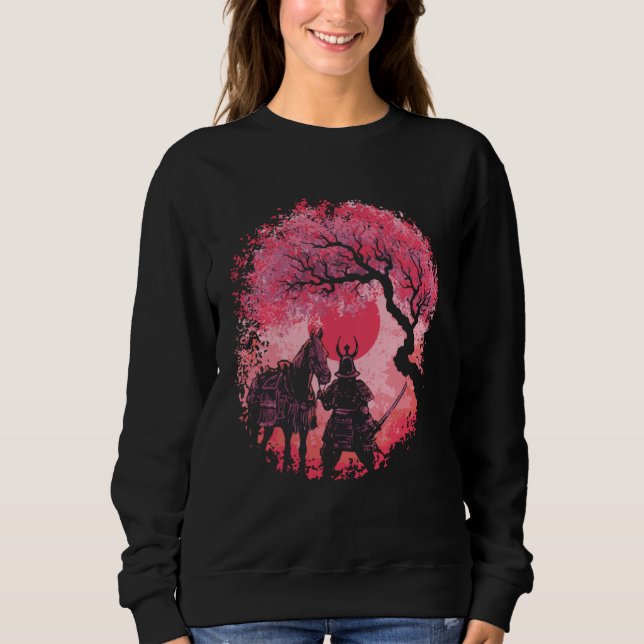Sudadera Cool Samurai Moon Cherry Blossom Tree (Anverso)
