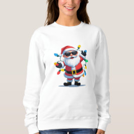 Sudadera Cool Santa with Christmas Lights – Modern Festive 