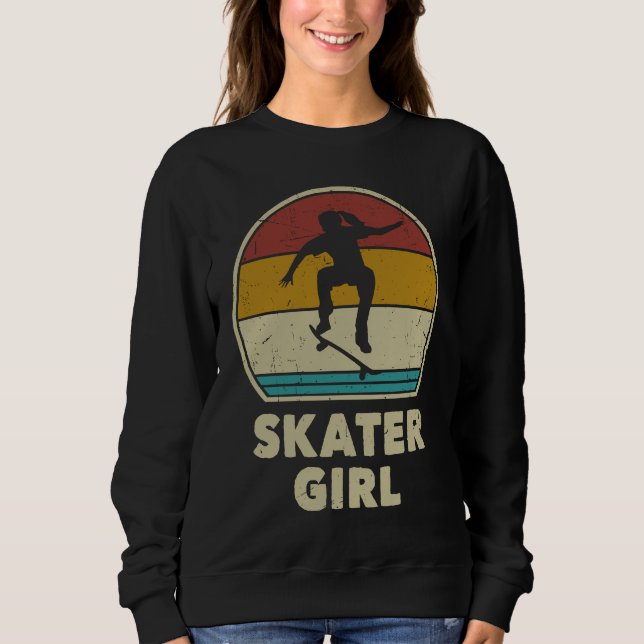 Sudadera Cool Skater Girl Vintage Skating Skateboarding Ska (Anverso)