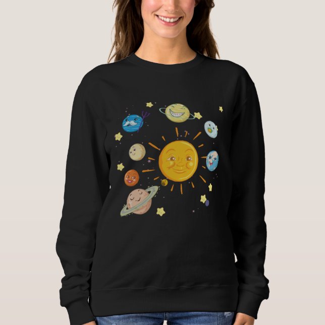 Sudadera Cool Solar System for Men Women Kids (Anverso)