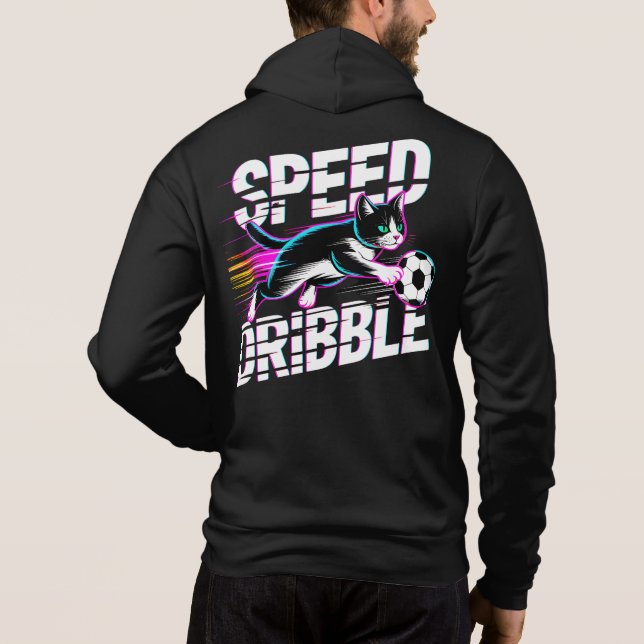 Sudadera Cool Speed Dribble Cat Soccer For Athletes & Gamer (Reverso)