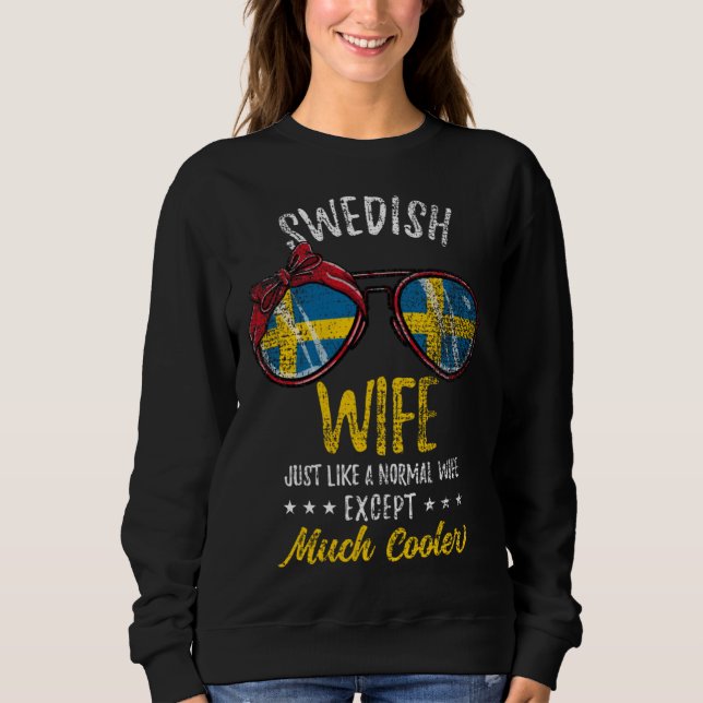 Sudadera Cool Swedish Wife Sunglasses Swedish Family Vintag (Anverso)