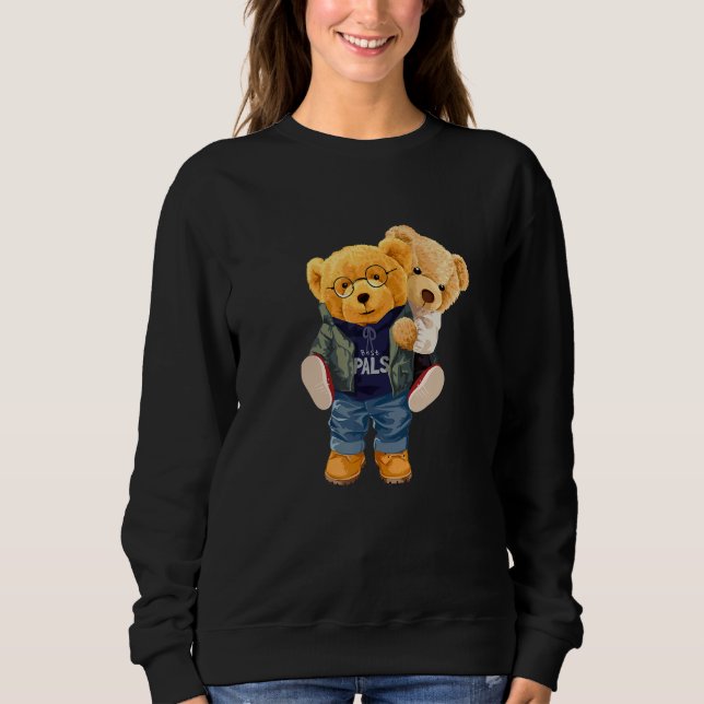 Sudadera Cool Teddy Bear Boys Best Friends Style Illustrati (Anverso)