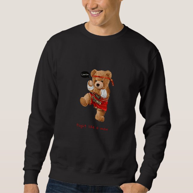 Sudadera Cool Teddy Bear Man Boxing Fight Style Illustratio (Anverso)