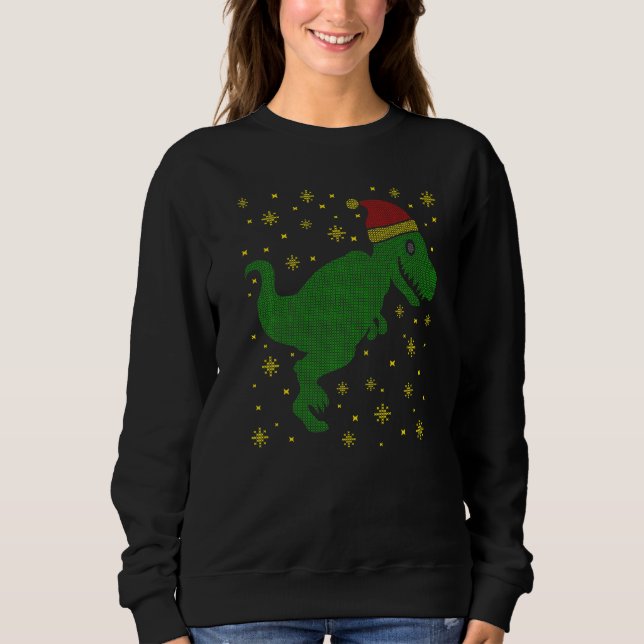 Sudadera Cool Ugly Christmas Dinosaur Merry Xmas Party (Anverso)