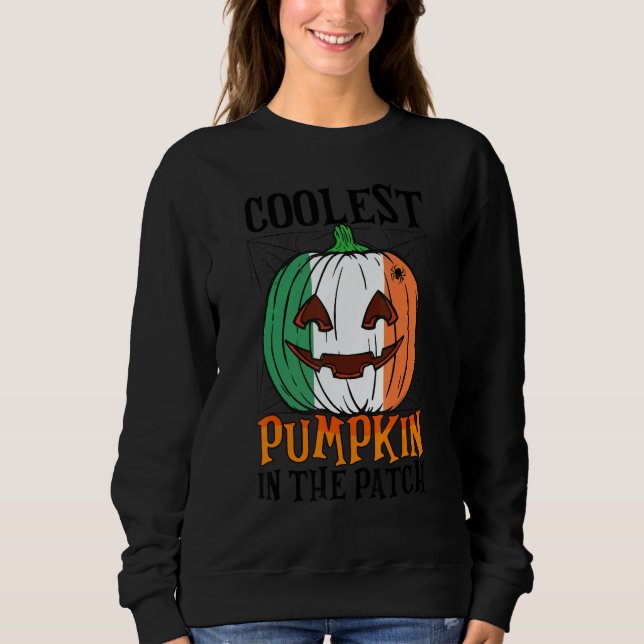 Sudadera Coolest Pumpkin In The Patch Ireland Flag Jack Ou2 (Anverso)
