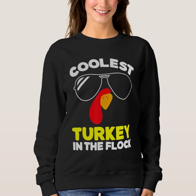 Sudadera Coolest Turkey In The Flock Toddler Boys Thanksgiv (Anverso)