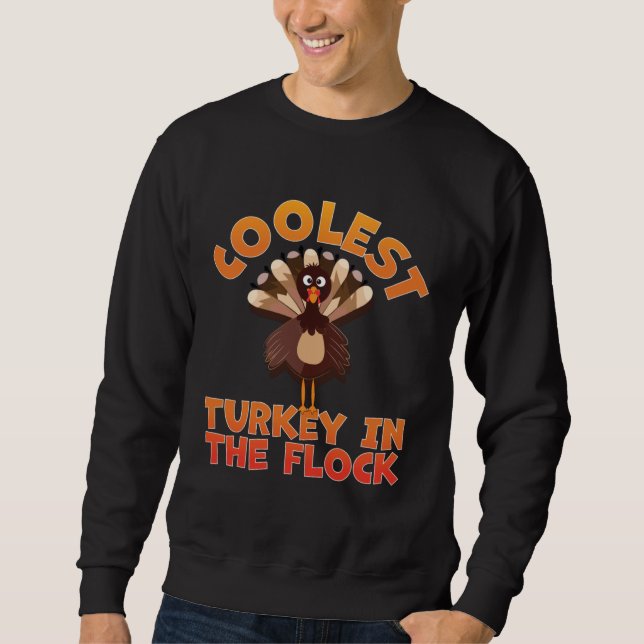 Sudadera Coolest Turkey In The Flock Toddler Boys Thanksgiv (Anverso)