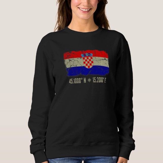 Sudadera Coordenadas de la bandera de Croacia Hombres Mujer (Anverso)