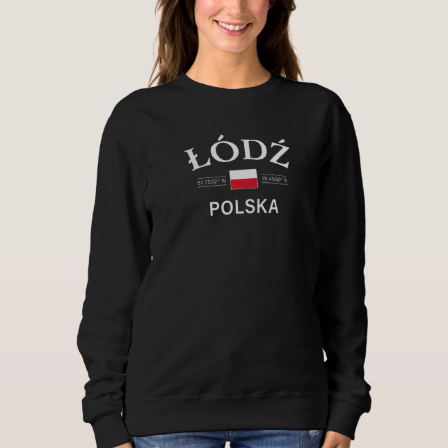 Sudadera Coordenadas polacas de Lodz Polska Polonia (Anverso)
