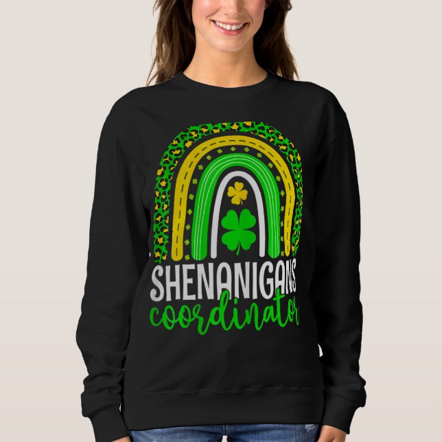 Sudadera Coordinador de Shenanigans Leopard Rainbow St Patr (Anverso)