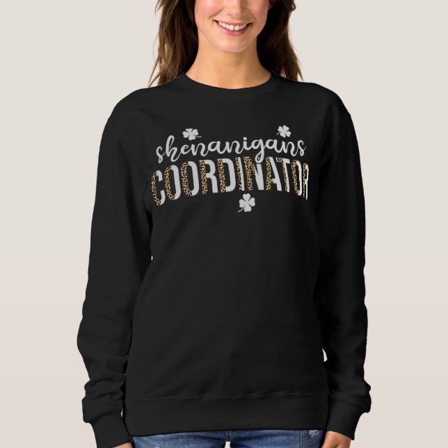 Sudadera Coordinador de Shenanigans San Patricks Day Leopar (Anverso)