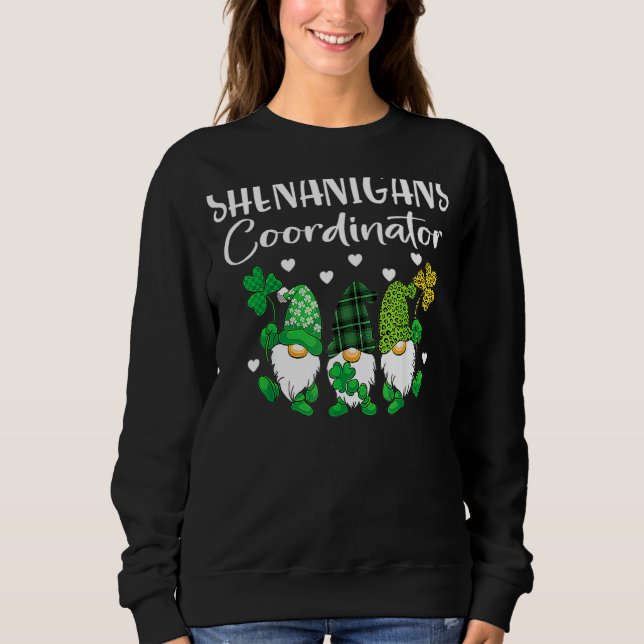 Sudadera Coordinador de Shenanigans St Patricks Day Gnomes  (Anverso)