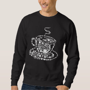 Sudadera Copa De Café De Silhouette Llena De Cosas De Café