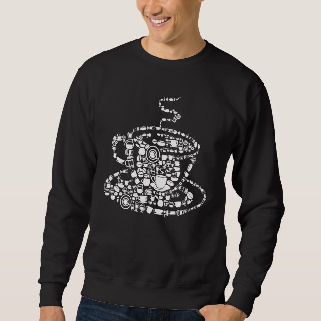 Sudadera Copa De Café De Silhouette Llena De Cosas De Café (Anverso)