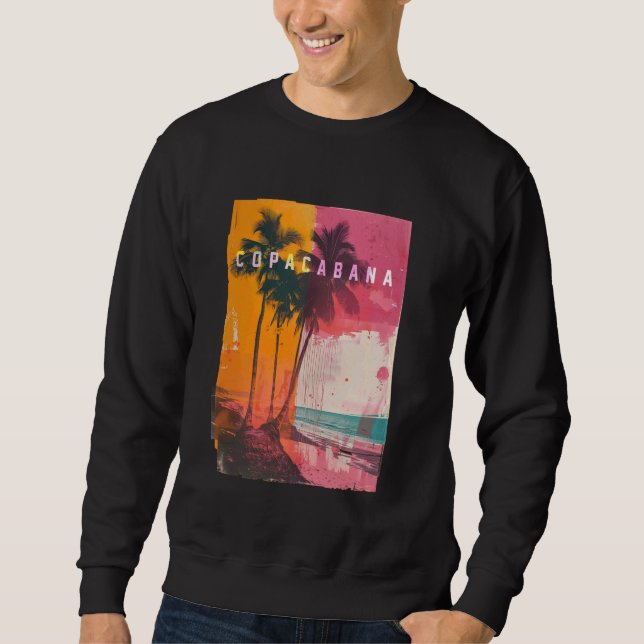 Sudadera Copacabana Río de Janeiro Brasil Retro Beach Sunse (Anverso)