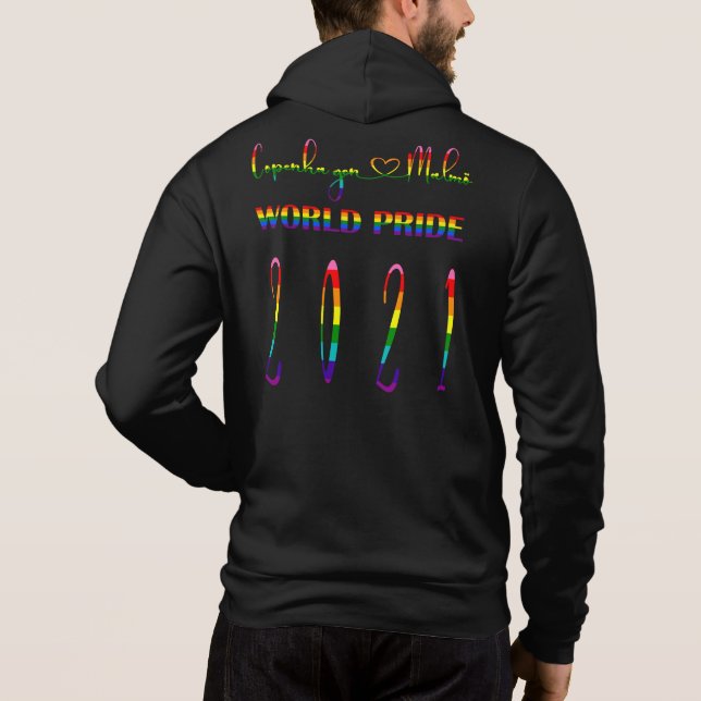 Sudadera Copenhague y Malmö Orgullo Mundial LGBTQ 2021 (Reverso)