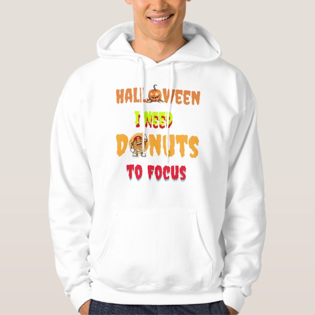 Sudadera Copia de Halloween, necesito donuts para concentra (Anverso)