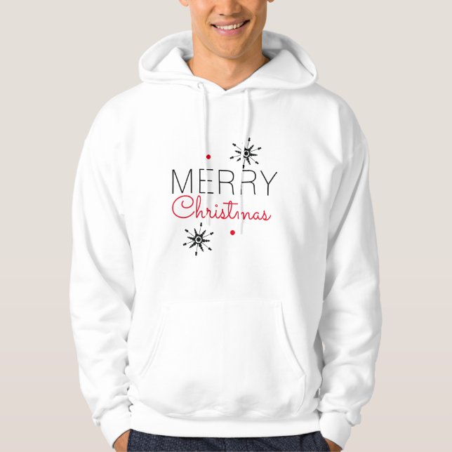 Sudadera Copos de Navidad Negros y Rojos (Anverso)