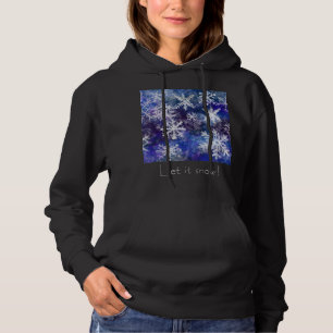 Sudadera Copos de nieve con fondo azul