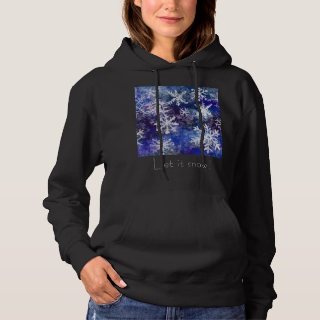 Sudadera Copos de nieve con fondo azul (Anverso)