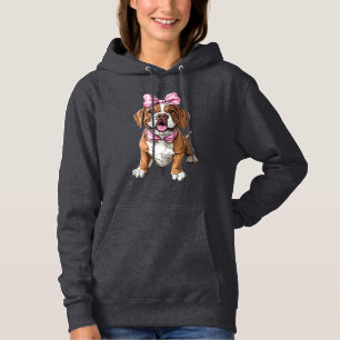 Sudadera Coqueta Bow Mastiff Perro Mamá Chica Rosa