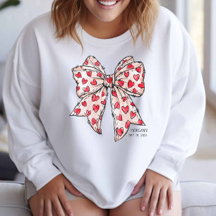 Sudadera Coqueta caprichosa dobla el corazón rojo y blanco