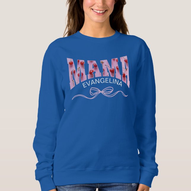 Sudadera Coqueta de Cerezas MAMA Personalizada (Anverso)