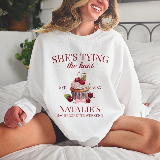 Sudadera Coquette Aesthetic Pink Bow Cherry Cake Fancy Chic (Subido por el creador)