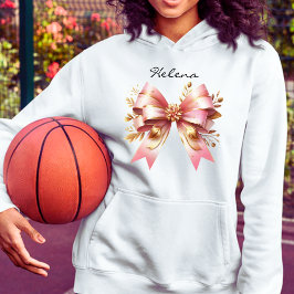 Sudadera Coquette Aesthetic Pink Bow Custom Name Sweatshirt