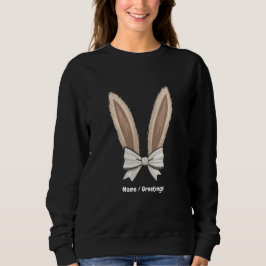 Sudadera Coquette Bow Bunny Ears Cubre Conejo Feliz Pascua