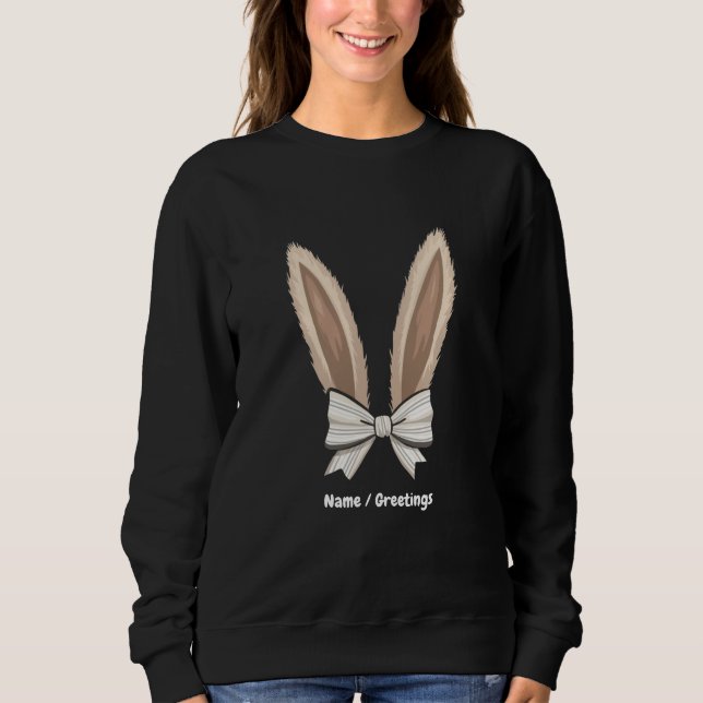 Sudadera Coquette Bow Bunny Ears Cubre Conejo Feliz Pascua (Anverso)