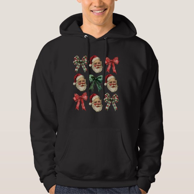 Sudadera Coquette Bow Funny Santa Navidades Ornamentos de N (Anverso)