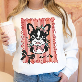Sudadera Coquette French Bulldog Pet Owner Hand Drawn Gift