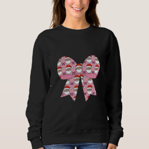 Sudadera Coquette Navidad Lazo Rosa Santa Antiguo Retro